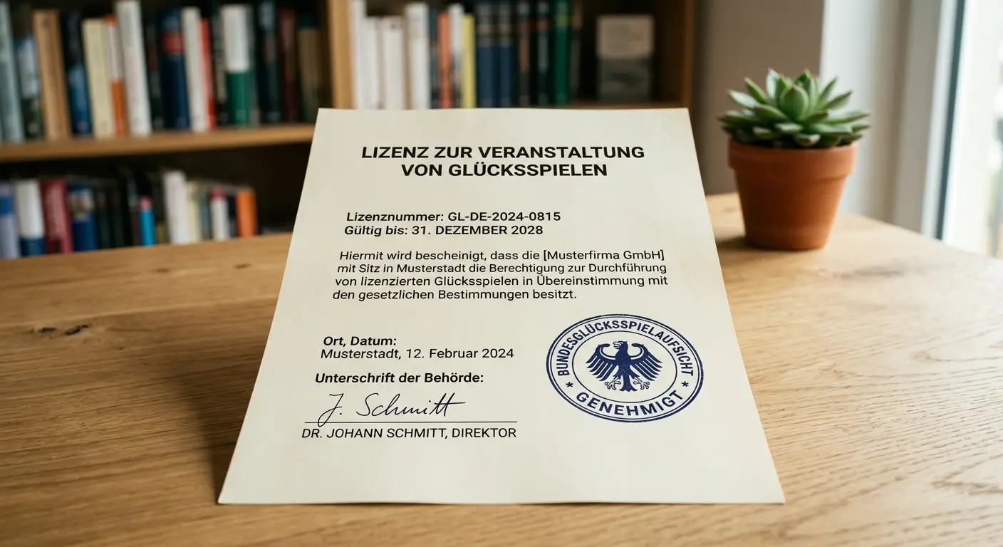 Ausländische Lizenz für ein Casino ohne OASIS auf einem Schreibtisch